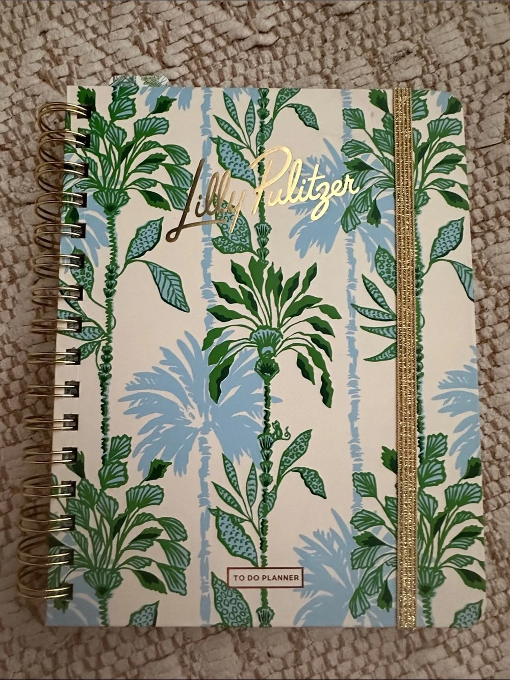 Lilly Pulitzer Palm Print To-Do Planner - Cream, Blue & Green. New